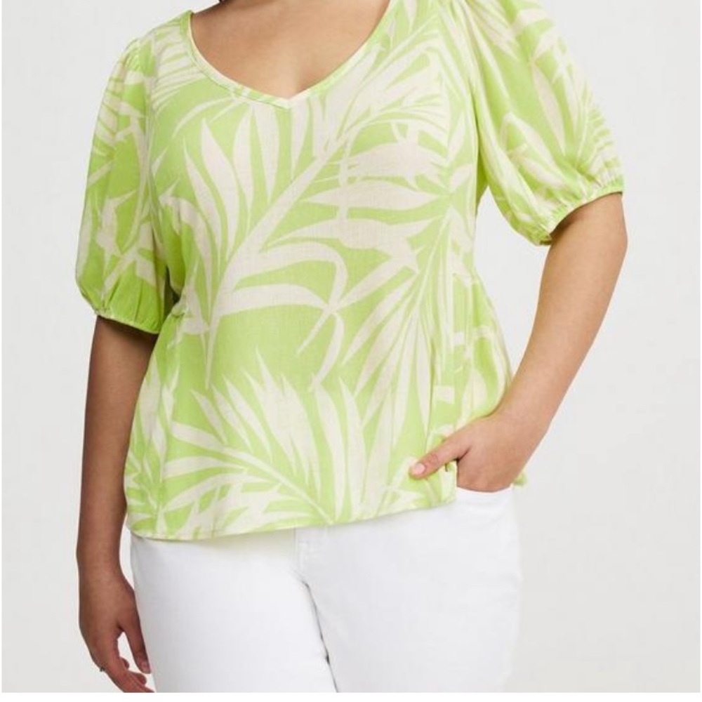 Torrid Light Green Tie-Back Blouse